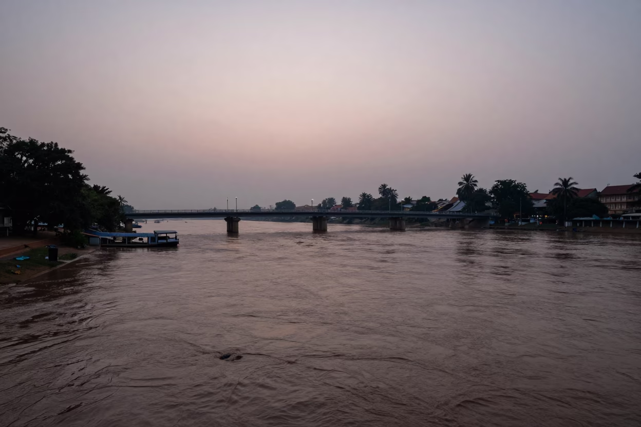 Dawn Light in Phnom Penh at The Still Hours Before Dawn Light in in Phnom Penh, Cambodia