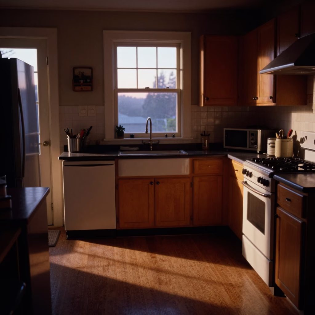 Dawn Light in Portland Oregon Vintage Kitchen with Window and Countertop Details in in Portland, Oregon, United States