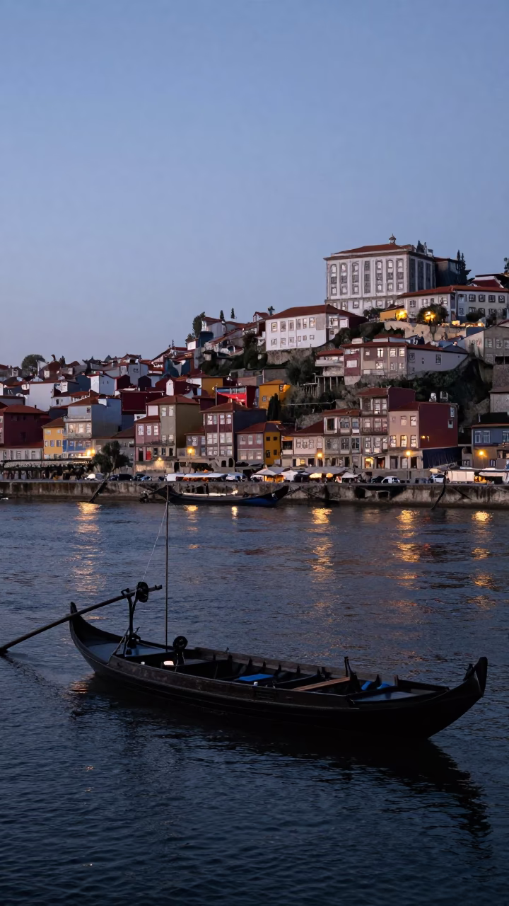 Dawn Light in Porto at The Still Hours Before Dawn Light in in Porto, Portugal