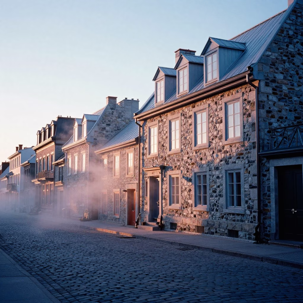 Dawn Light in Quebec City at First Light Of Dawn in in Quebec City, Quebec, Canada