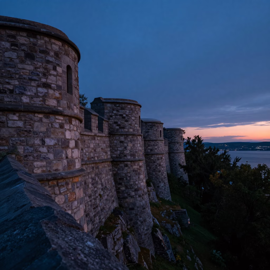Dawn Light in Quebec City at The Still Hours Before Dawn Light in in Quebec City, Quebec, Canada