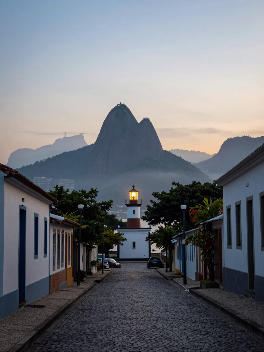 Dawn Light in Rio De Janeiro at Nautical Dawn Light in in Rio de Janeiro, Brazil