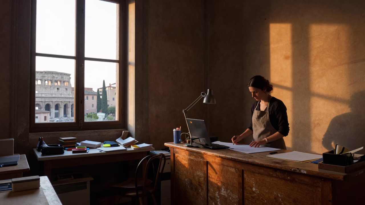 Dawn Light in Rome at First Light Of Dawn in in Rome, Italy