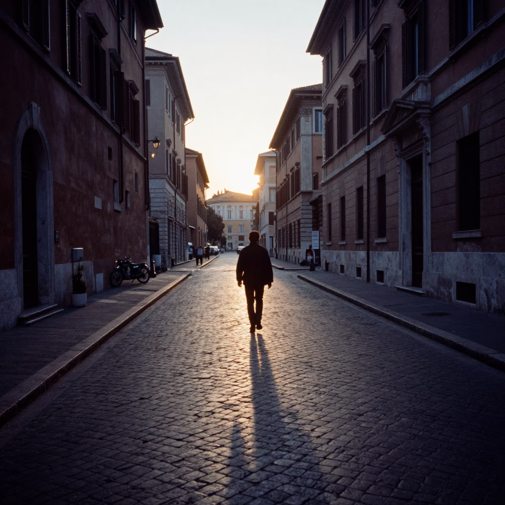 Dawn Light in Rome at Sunrise Light in in Rome, Italy
