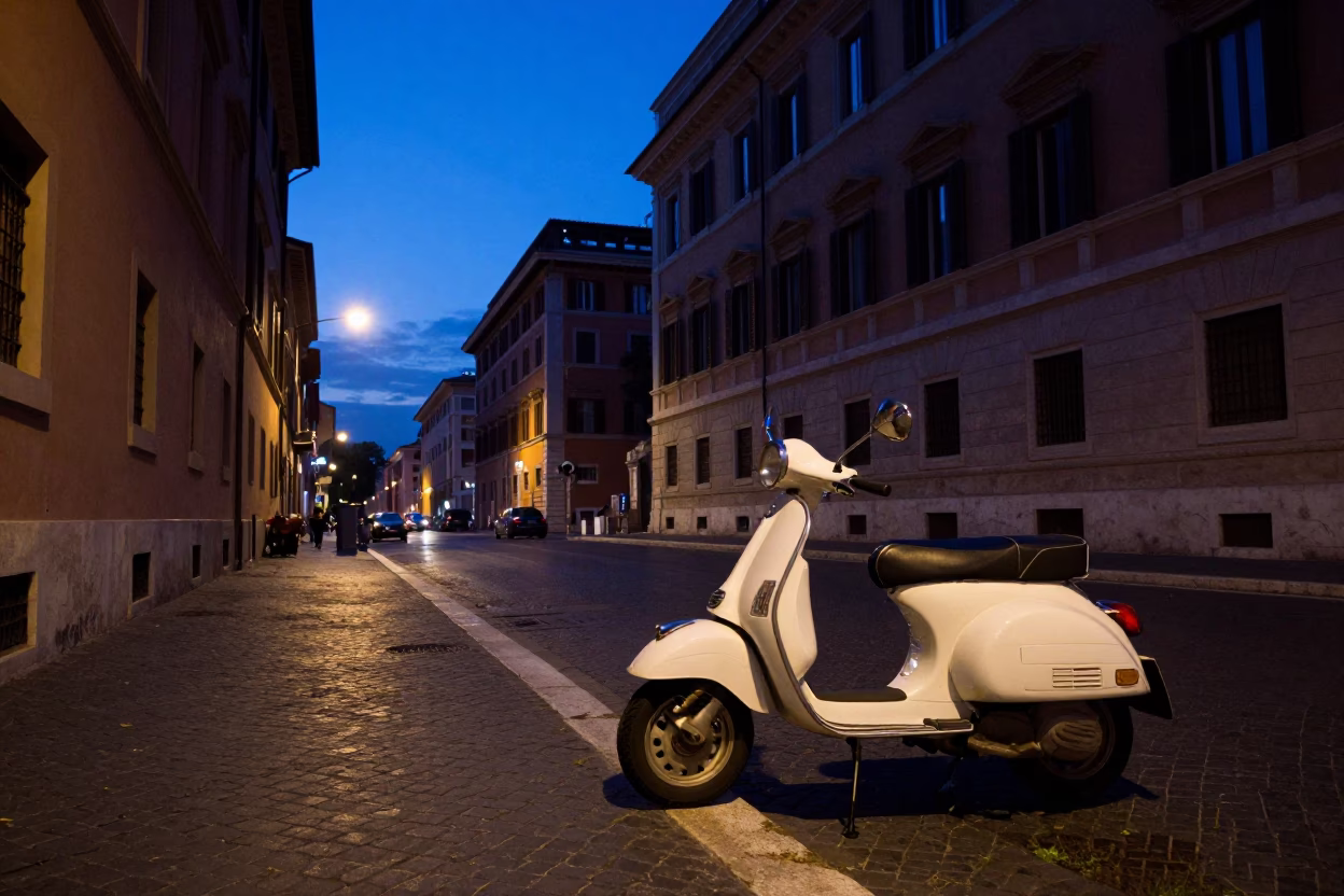 Dawn Light in Rome at The Still Hours Before Dawn Light in in Rome, Italy