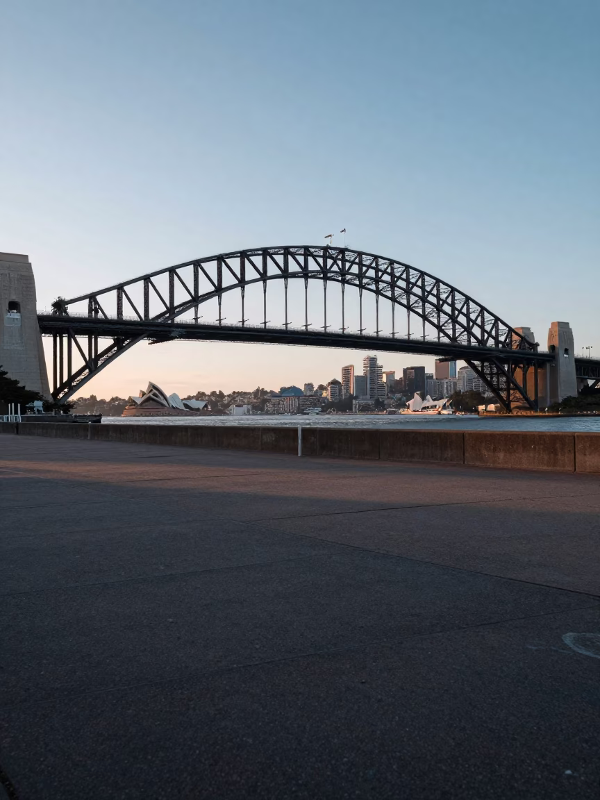 Dawn Light in Sydney at First Light Of Dawn in in Sydney, New South Wales, Australia