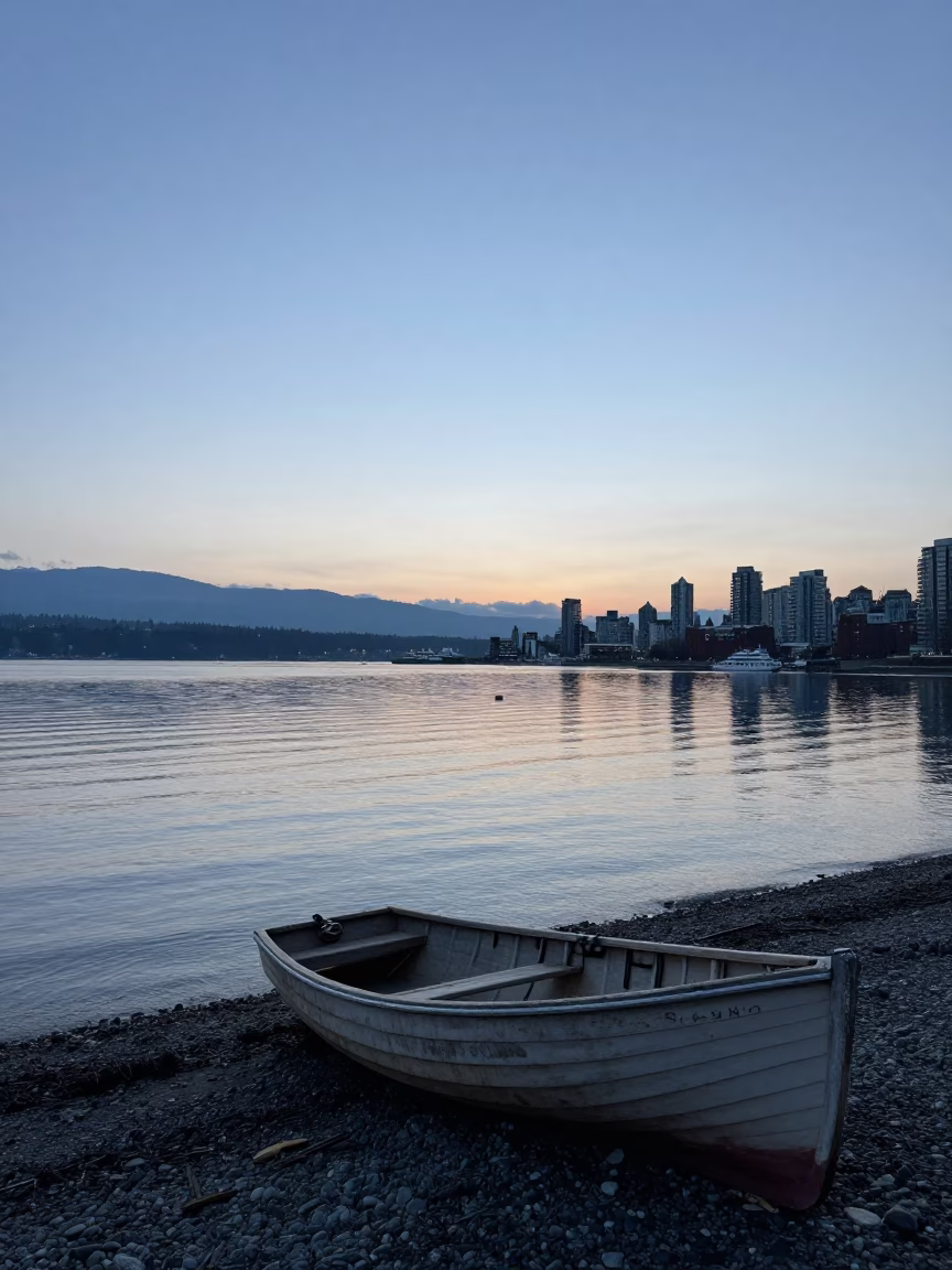 Dawn Light in Vancouver at Sunrise Light in in Vancouver, British Columbia, Canada