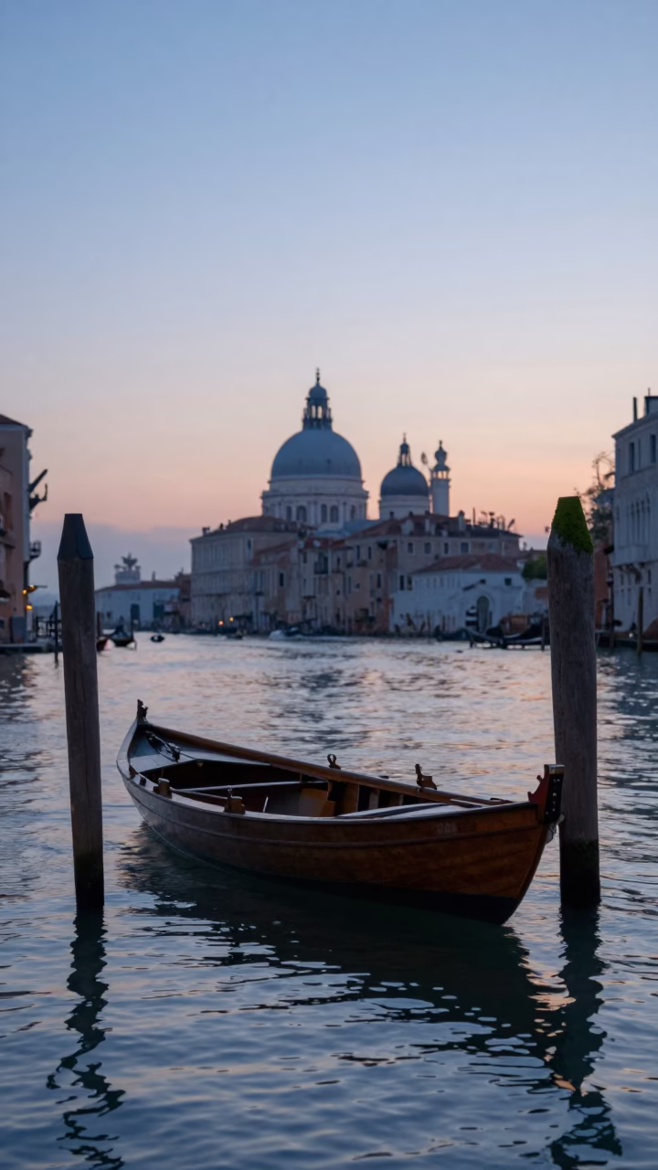 Dawn Light in Venice at The Still Hours Before Dawn Light in in Venice, Italy