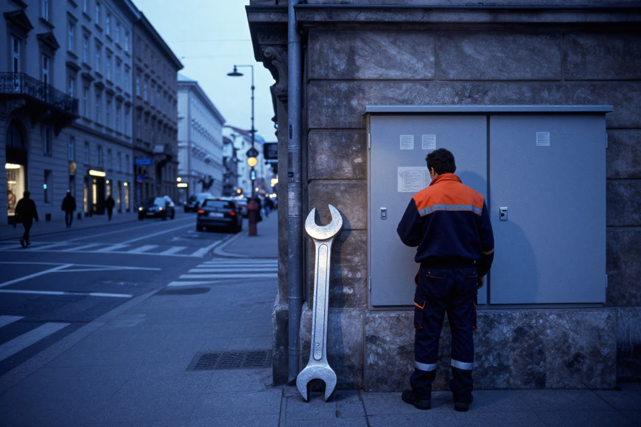 Dawn Light in Vienna at Nautical Dawn Light in in Vienna, Austria