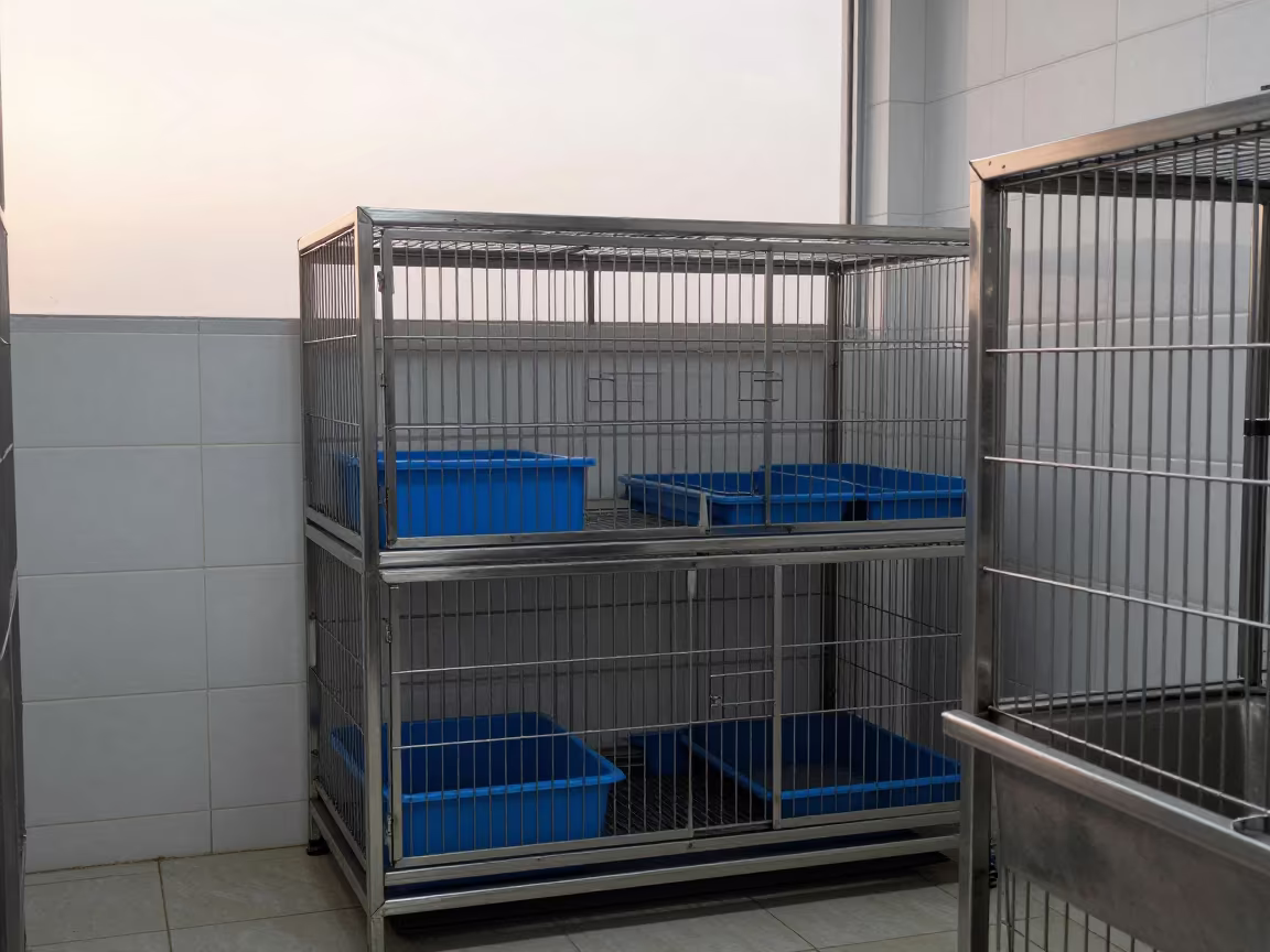 Dawn Light on Kennel Puzzle Shelf Meknes in inside a grooming bay in Meknes