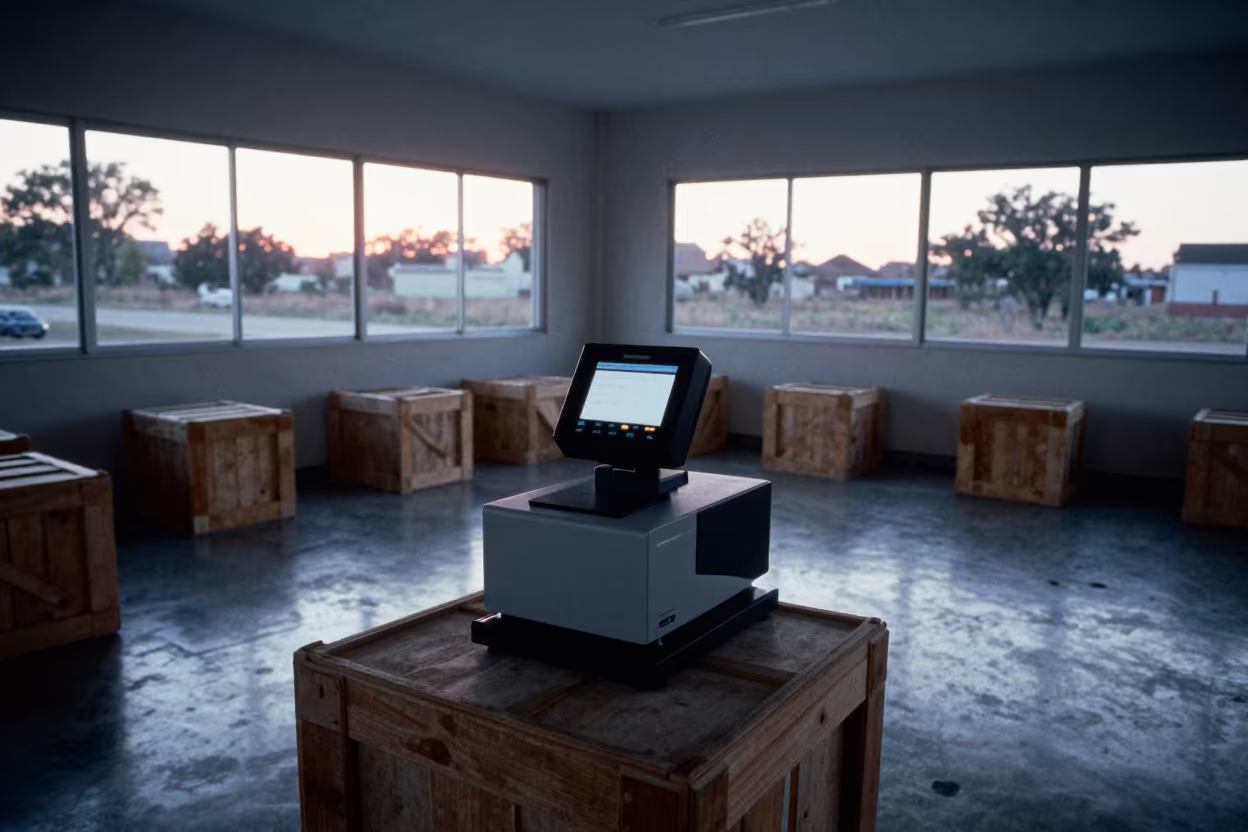 Dawn Light on Microchip Scanner in Adoption Room in inside an adoption room in Ciudad del Este