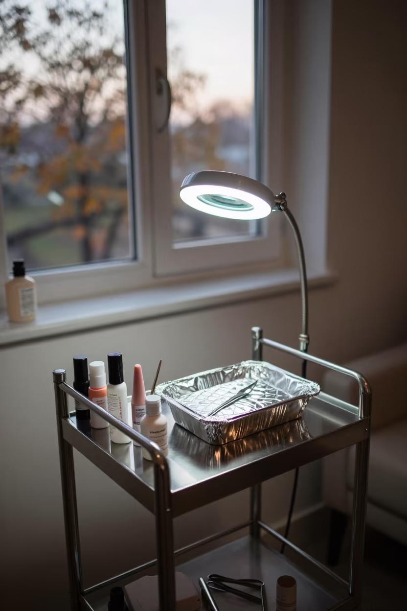 Dawn Light on Nail Studio Tools in inside a nail studio near Chandigarh
