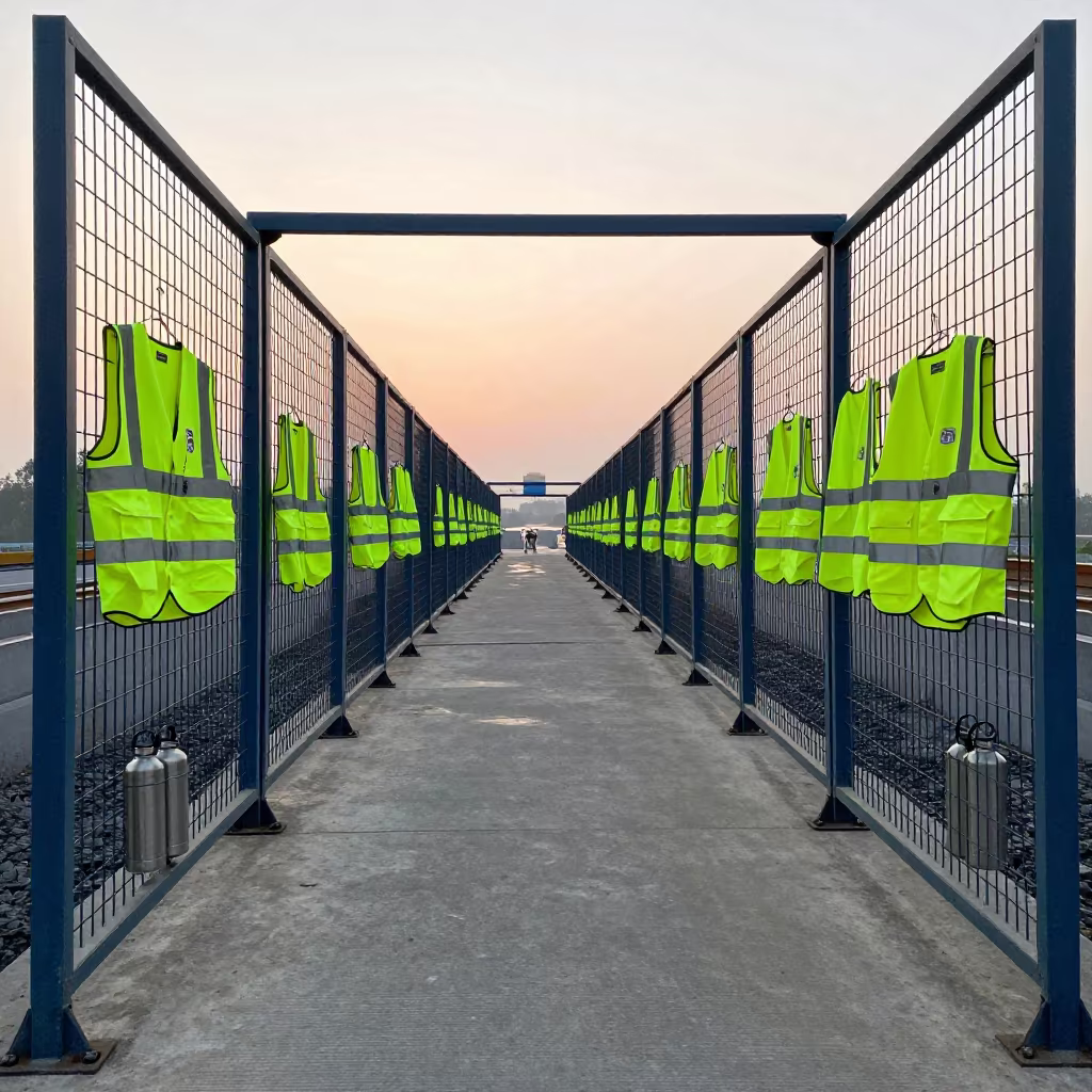 Dawn Light in Nanchang Cross-Dock Break Cage in inside a cross-dock lane in Nanchang