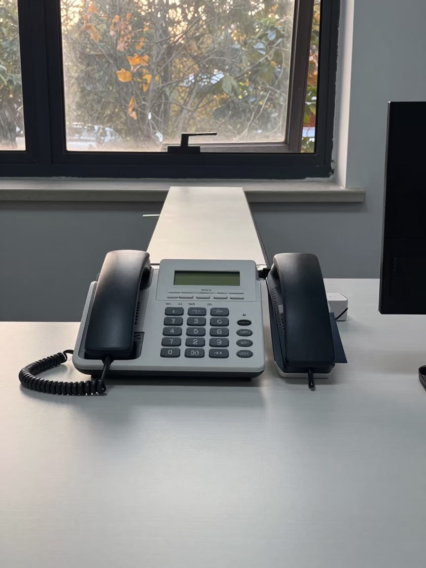 Dawn Light on Nanjing Office Phone Tray in at an office reception desk near Nanjing