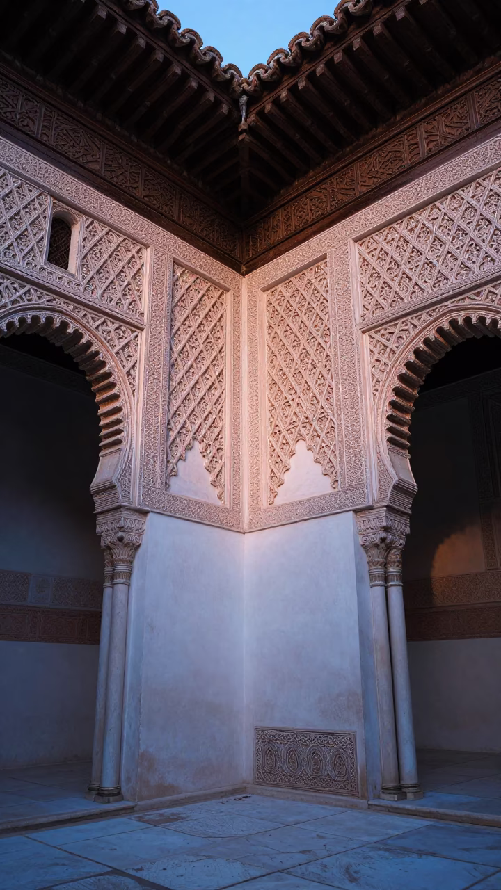 Dawn Light on Alhambra Palace Walls in Granada Spain in in Granada, Spain