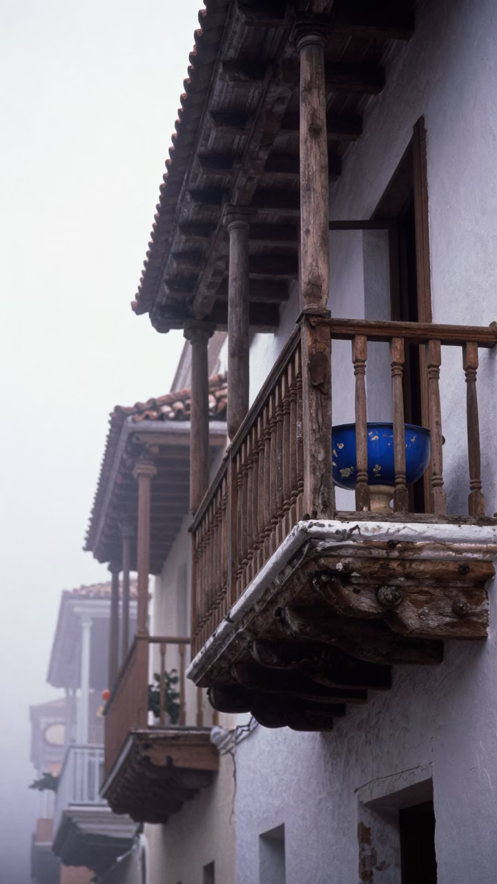 Dawn Light on Blue Enamel Basin in Cartagena in in Cartagena, Colombia