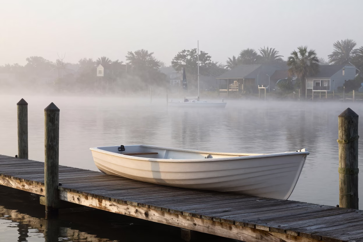 Dawn Light on Boat in in Charleston, South Carolina, United States