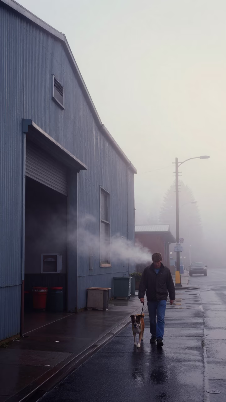 Dawn Light on Dog in Portland in in Portland, Oregon, United States