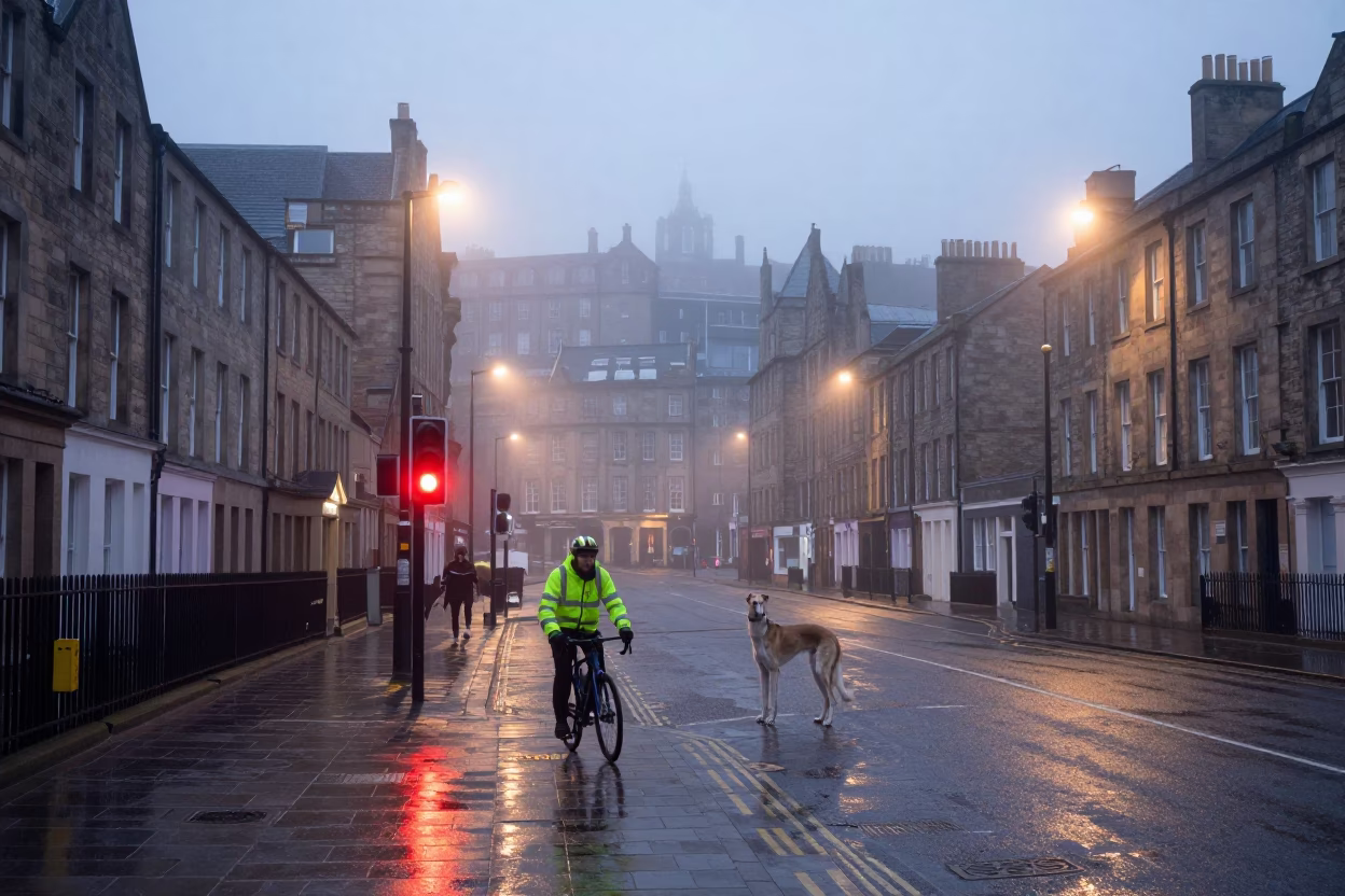 Dawn Light on Greyhound in Edinburgh in in Edinburgh, United Kingdom
