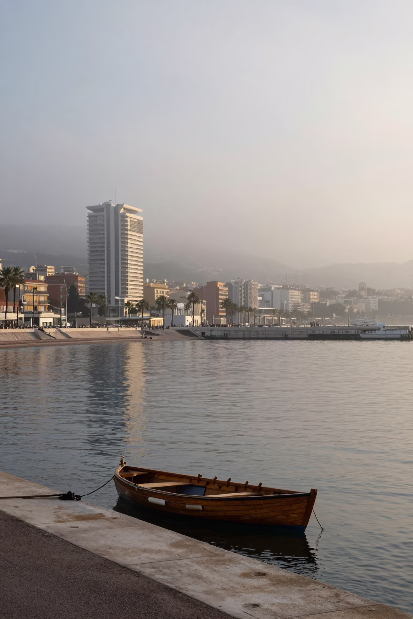 Dawn Light on Harbor in Nice in in Nice, France