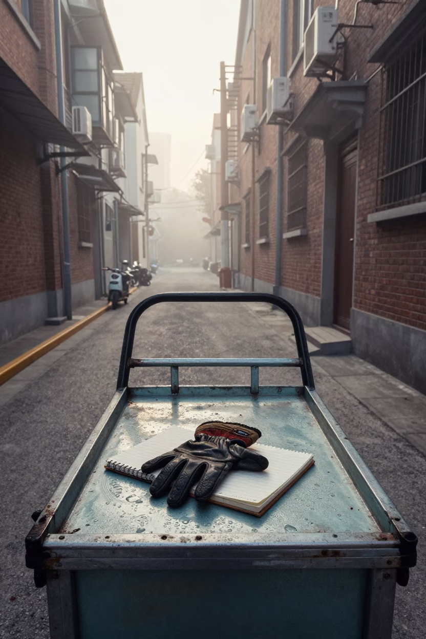 Dawn Light on Notebook in in Shanghai, China