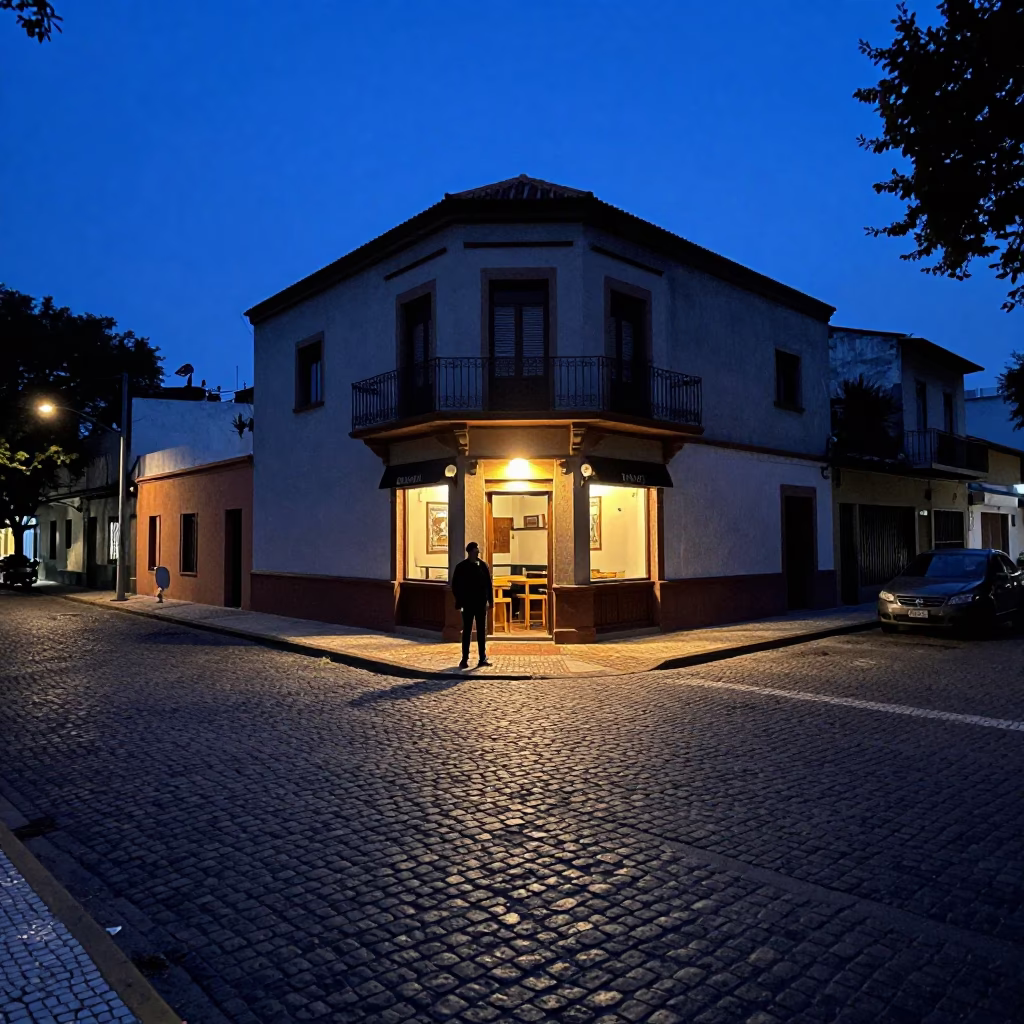 Dawn Light on Recoleta Cobblestones with Alarmed Morning Routine and Breakfast in in Buenos Aires, Argentina