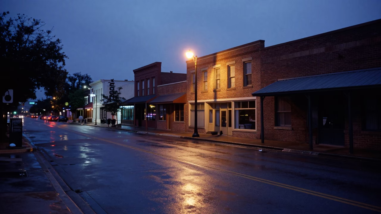 Dawn Light on South Congress Avenue Austin Texas Street Scene in in Austin, Texas, United States