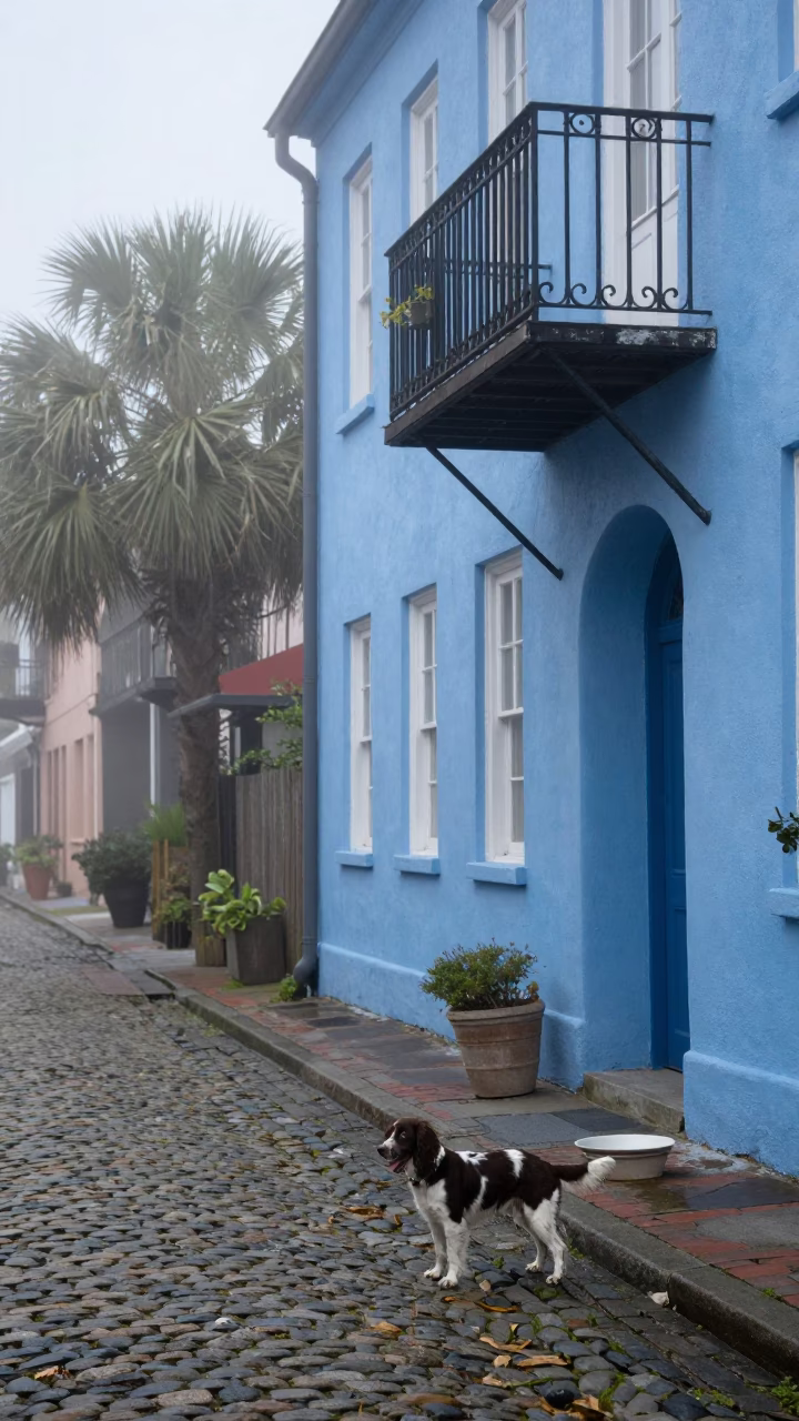 Dawn Light on Spaniel in in Charleston, South Carolina, United States