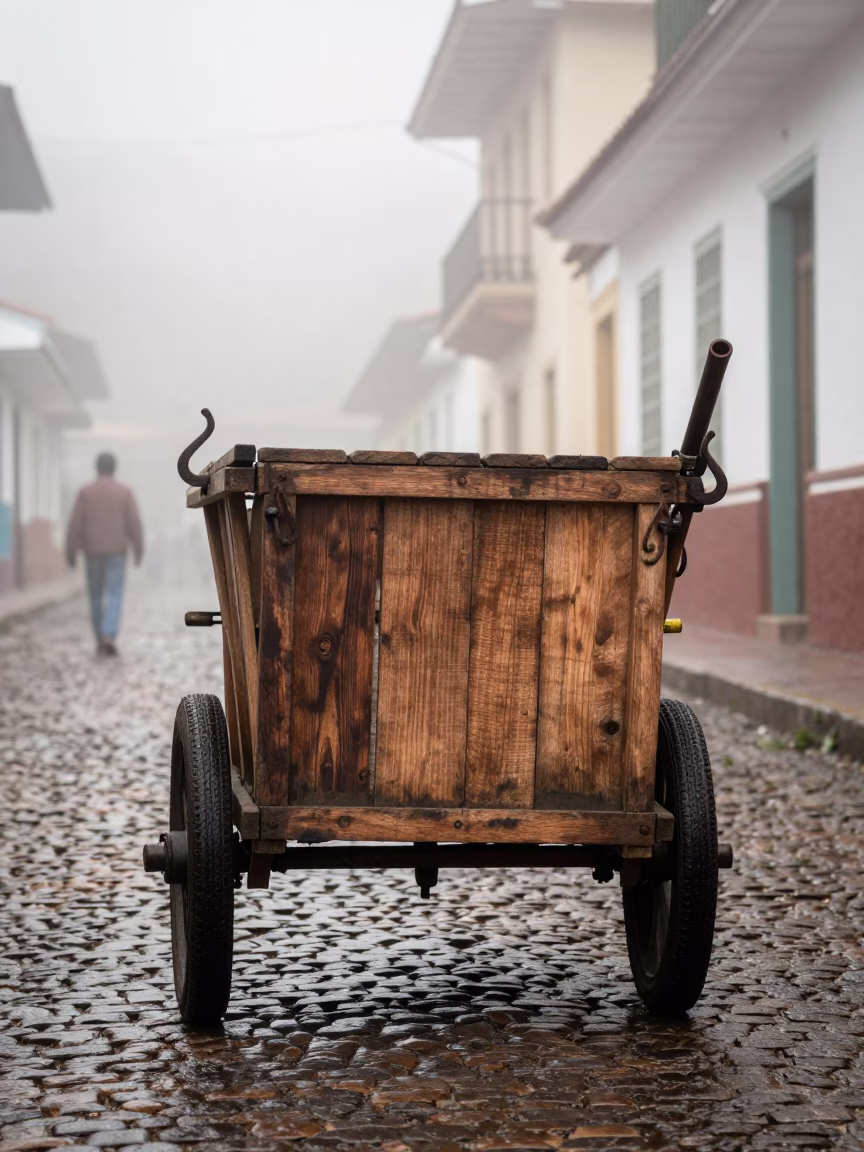 Dawn Light on Vendor Cart in Medellin in in Medellin, Colombia