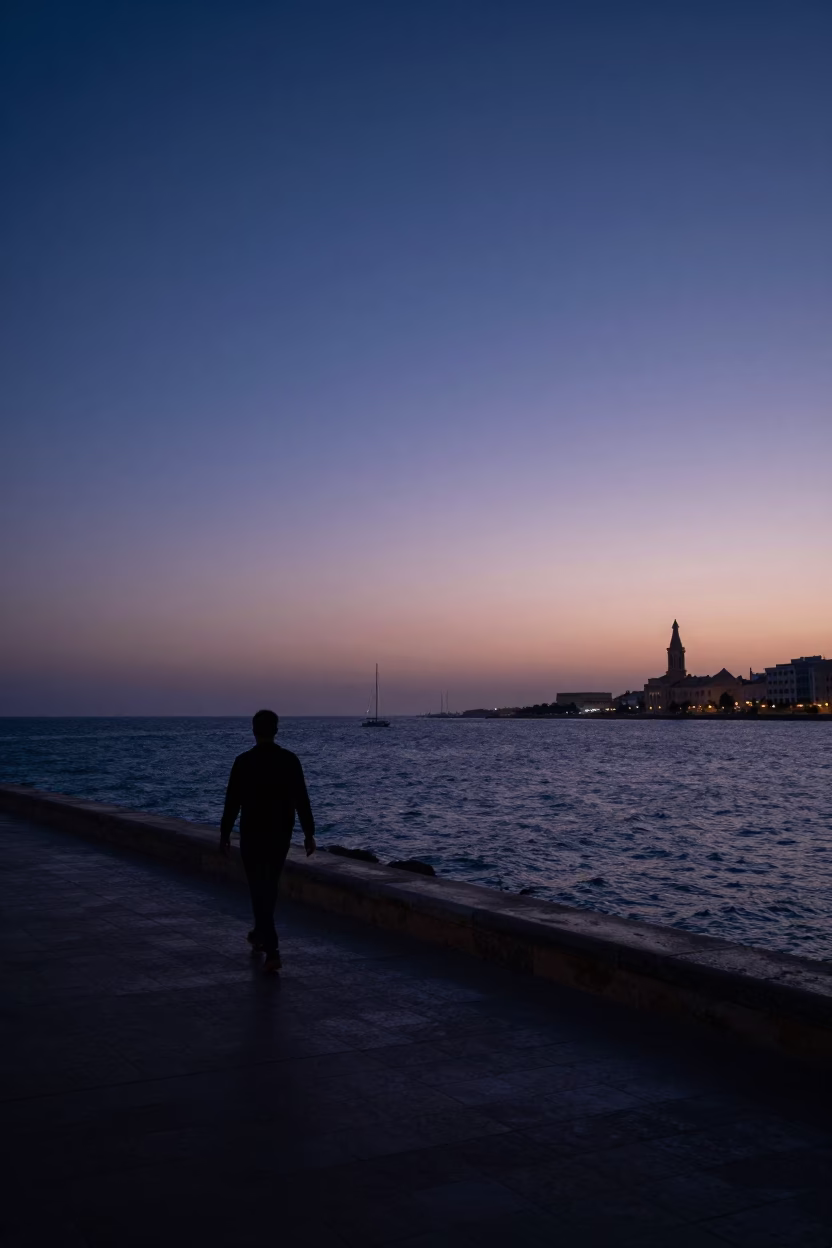 Dawn Light Over Alexandria Egypt Historic Corniche and Mediterranean Sea in in Alexandria, Egypt