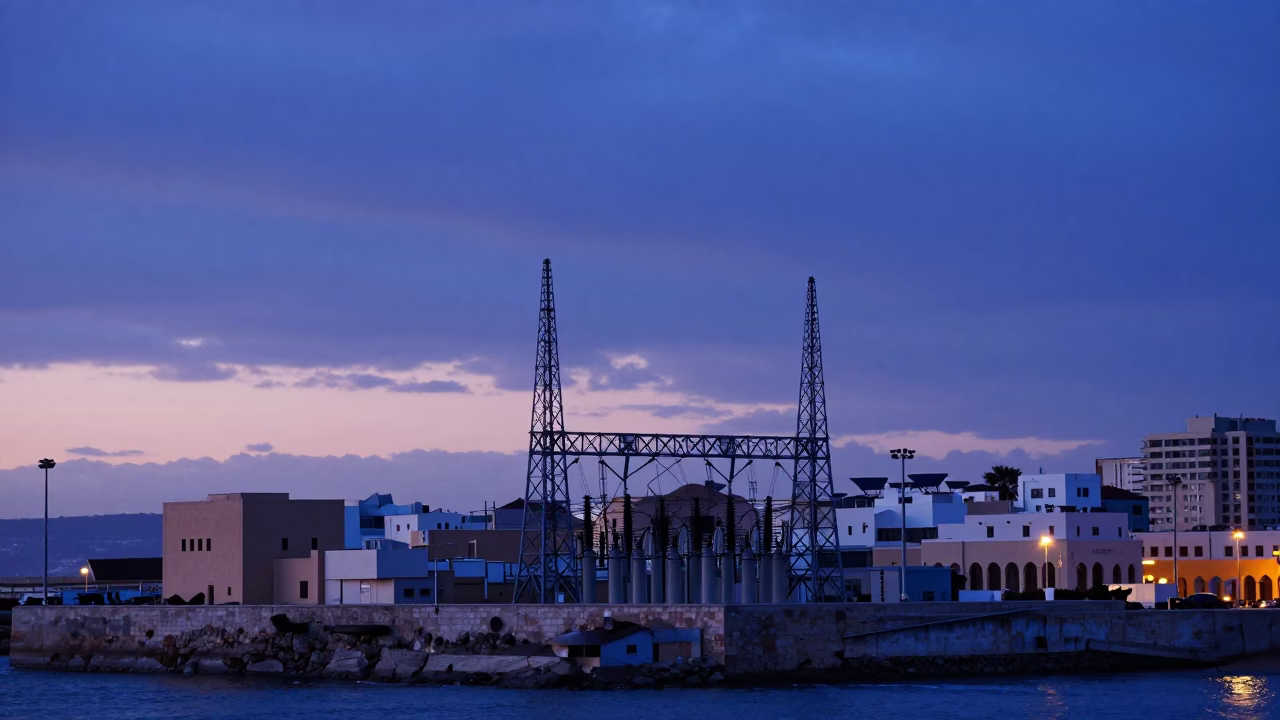Dawn Light Over Casablanca Architecture and Coastal Harbor in 1960s Morocco in in Casablanca, Morocco