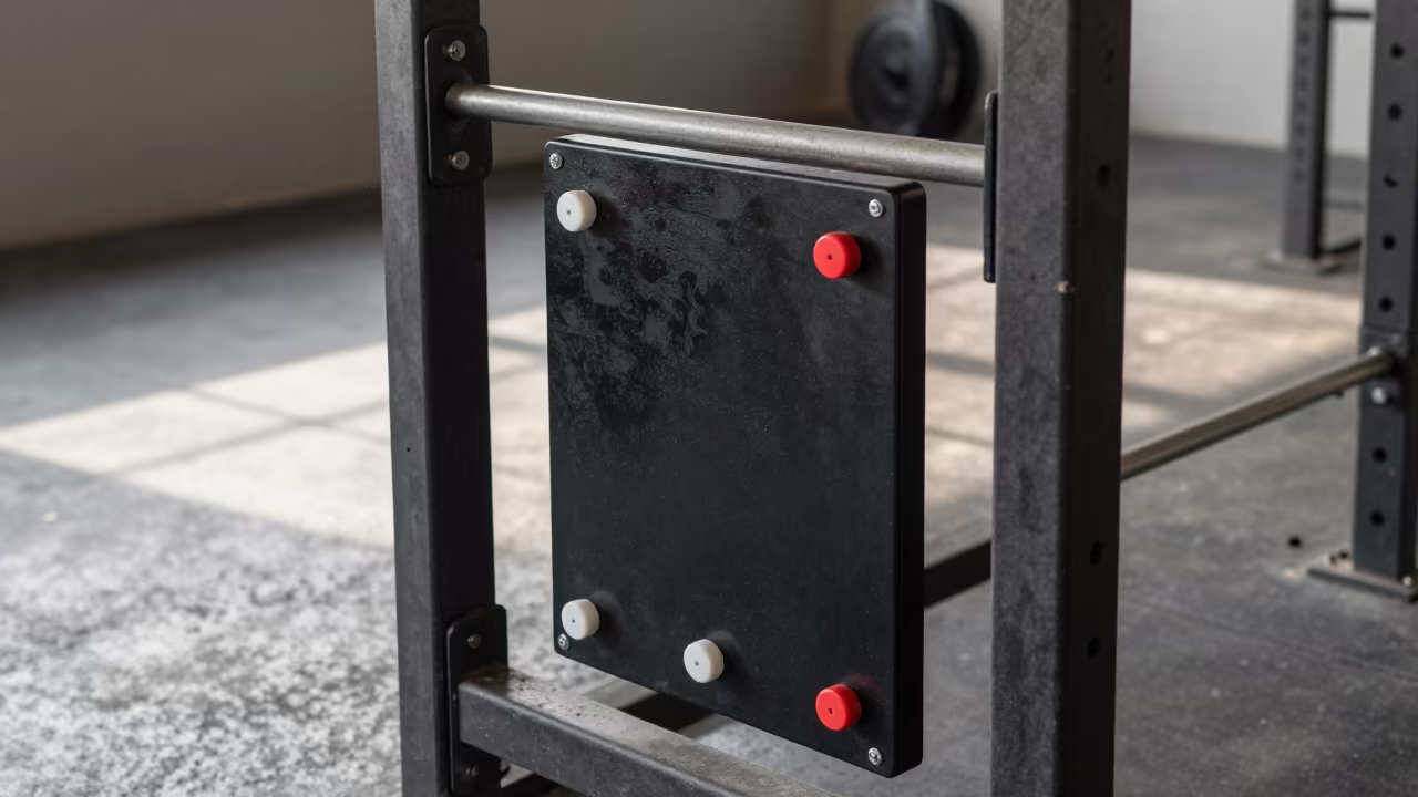 Dawn Light on Stretch Cage Timer Board in inside a strength room in Dodoma