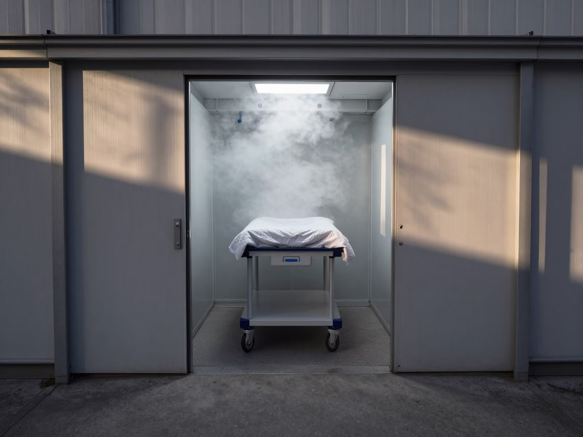 Dawn Light and Thermal Blanket Cart in Łódź in inside a chilled distribution bay in Łódź