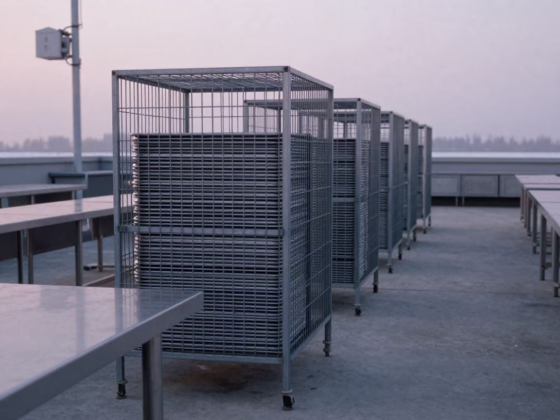 Dawn Light on Tray Cage in Hebei Command Post in inside a command post in Hebei