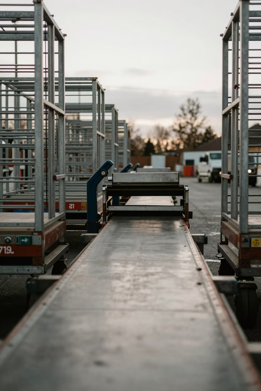 Dawn Logistics Freight Cages Vancouver in at a parcel sorting belt near Vancouver
