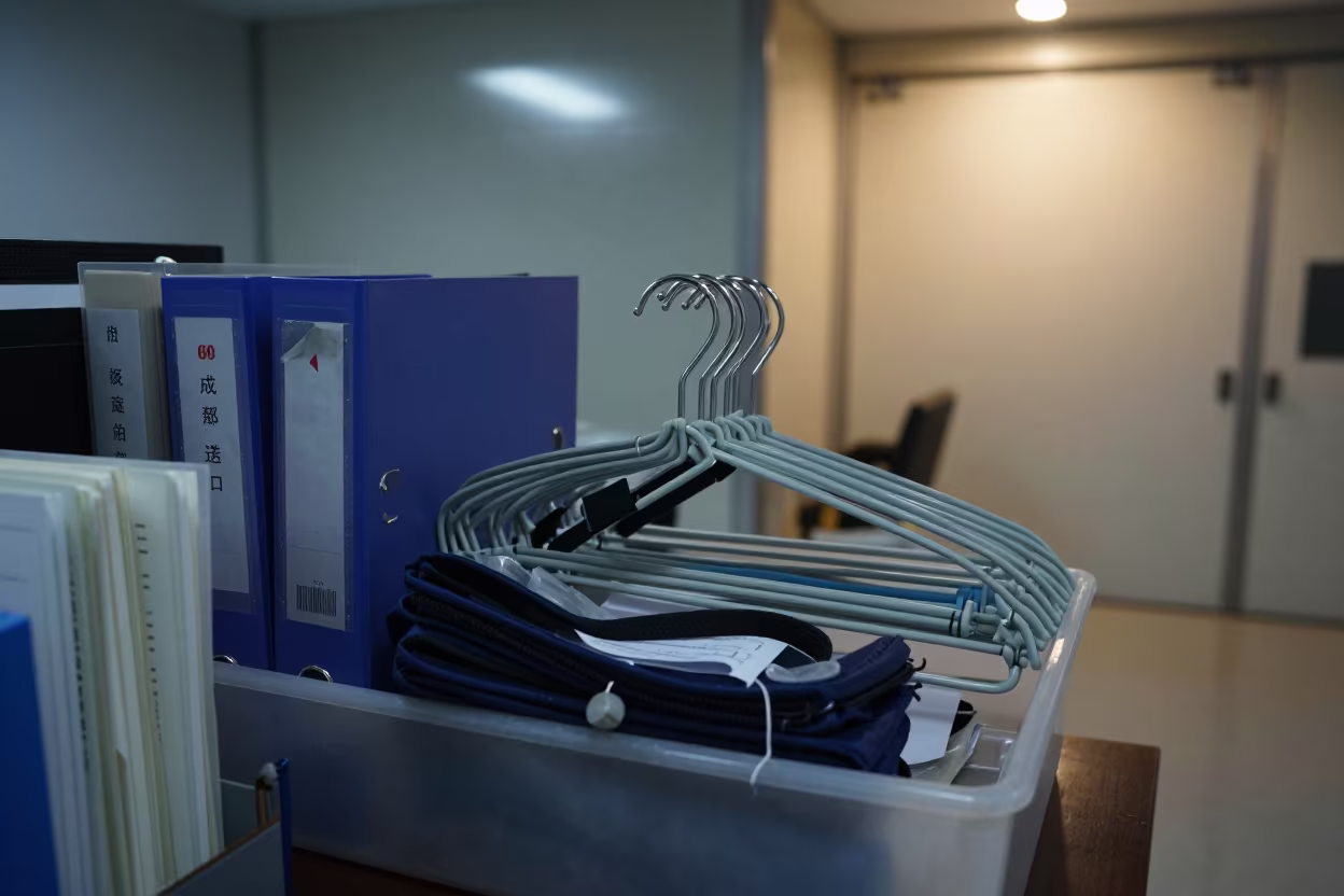Dawn Logistics Tray with Route Bags in inside a dispatch office above the dock in Chengdu