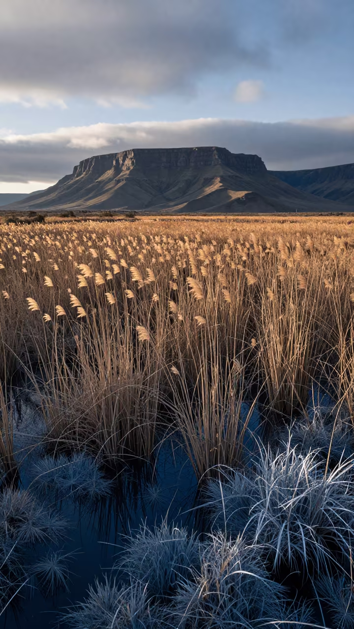 Dawn Marshlands Lesotho Reeds Rim Light in in Lesotho