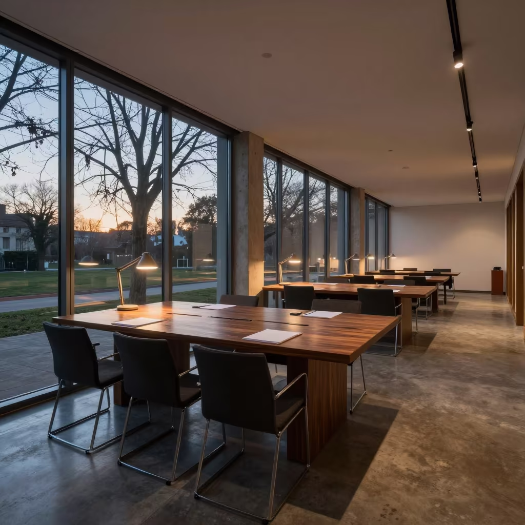 Dawn Office Bay Glass Wall Valencia in at a boardroom table before a meeting in Valencia