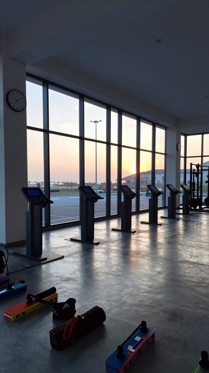 Dawn Pool Deck Timing Station with Pace Clock in at a gym check-in desk in Adana