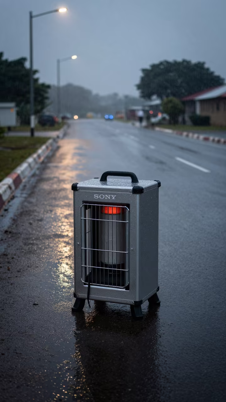 Dawn Ration Heater at Liberia Checkpoint in at a checkpoint lane in Liberia