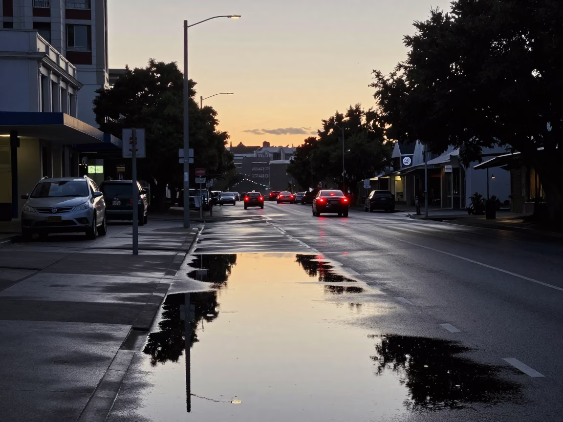 Dawn Reflections in Auckland at Sunrise Light in in Auckland, New Zealand