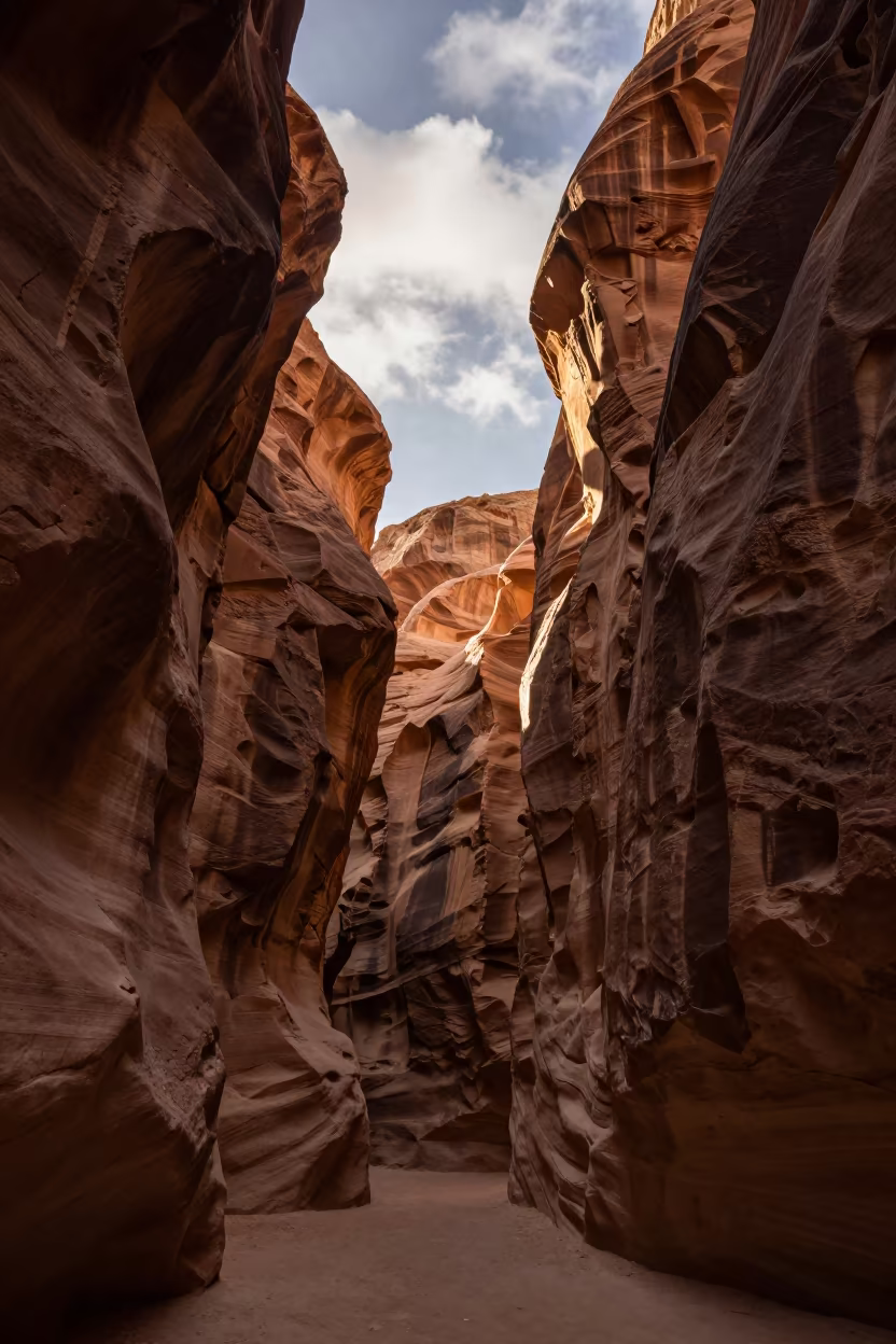 Dawn Rim Light in Jeddah Canyon Slot in near Jeddah