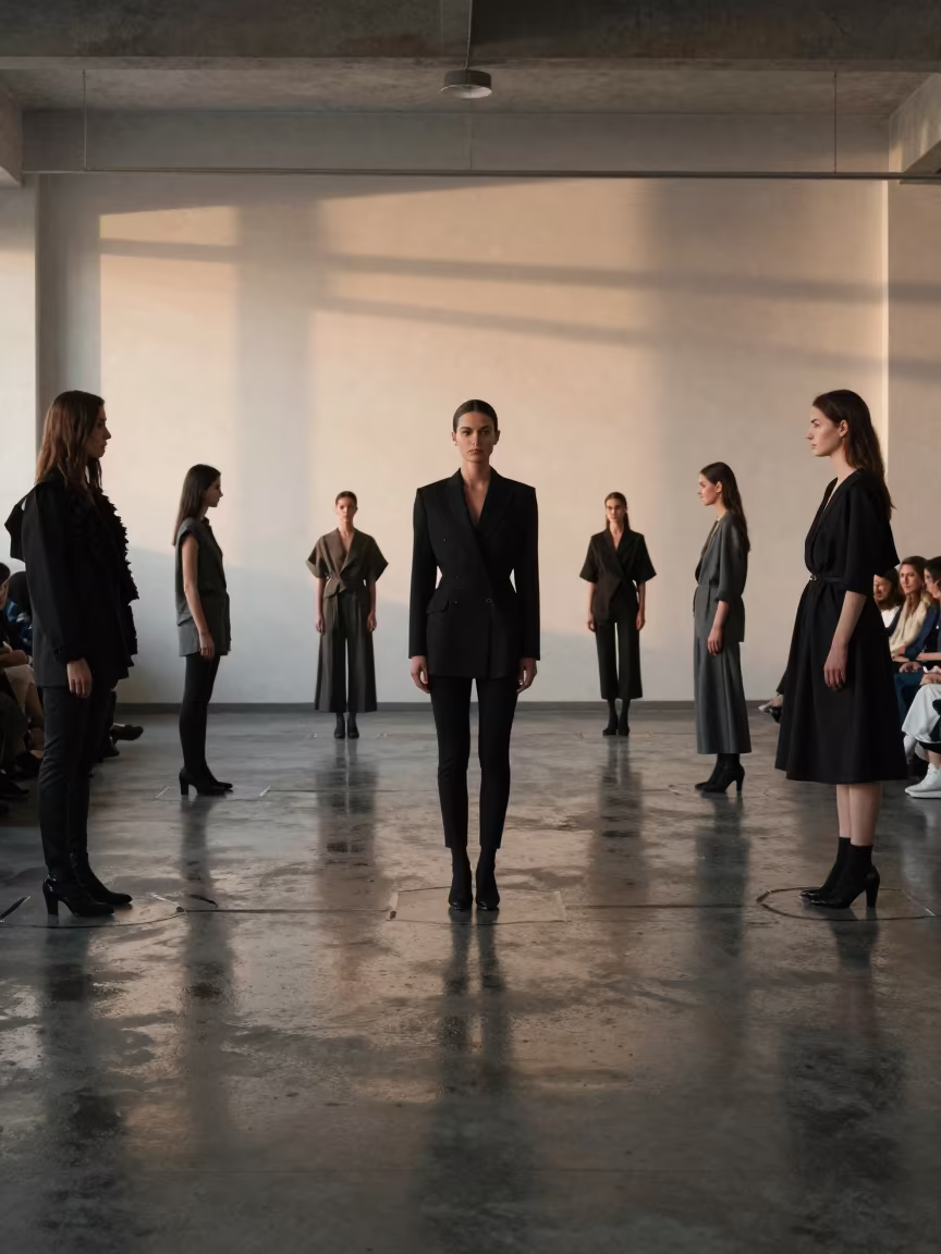 Dawn Runway Rehearsal in Elazig Warehouse in inside a minimalist showroom in Elazığ