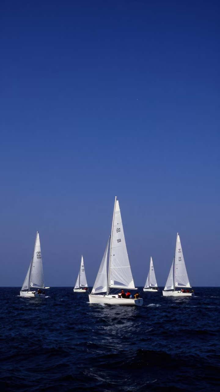 Dawn Sailboat Race Fleet at Torun Mark in near Torun