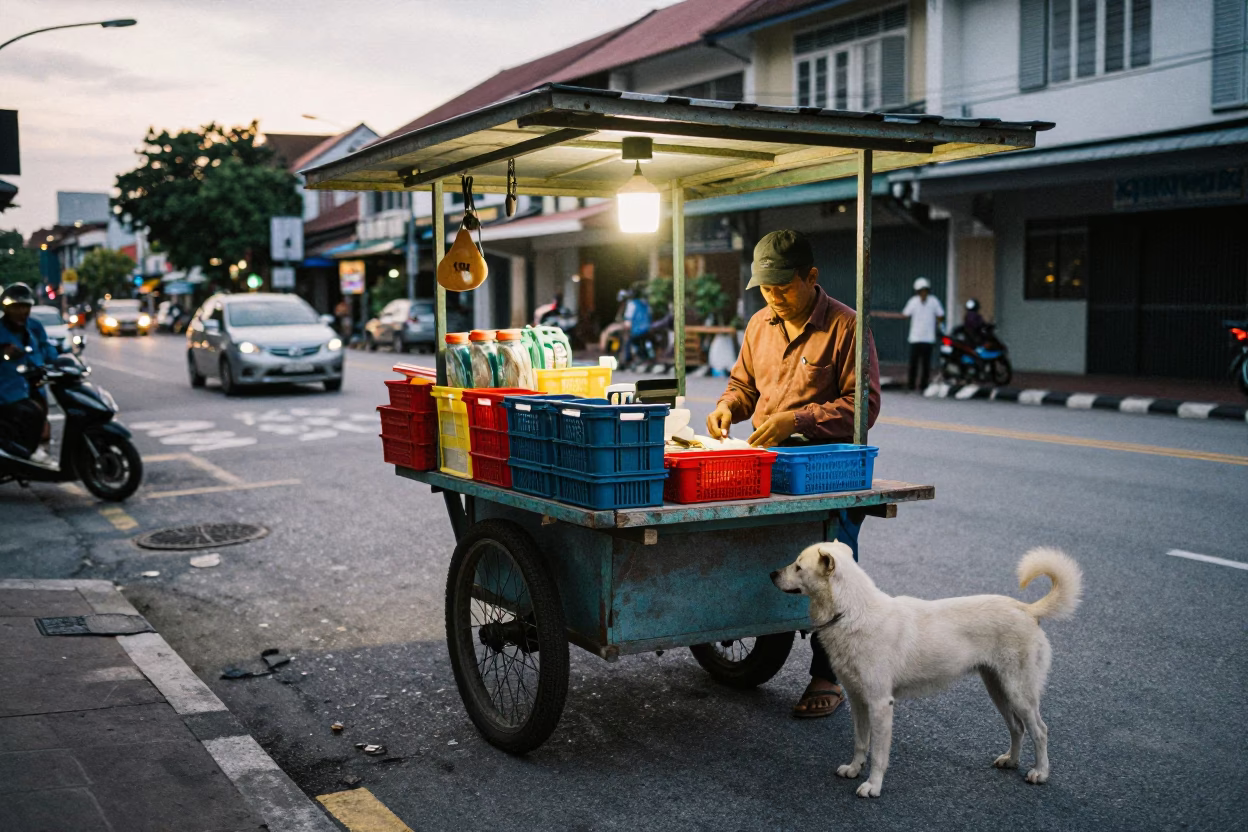 Dawn Sales in Kuala Lumpur at Nautical Dawn Light in in Kuala Lumpur, Malaysia