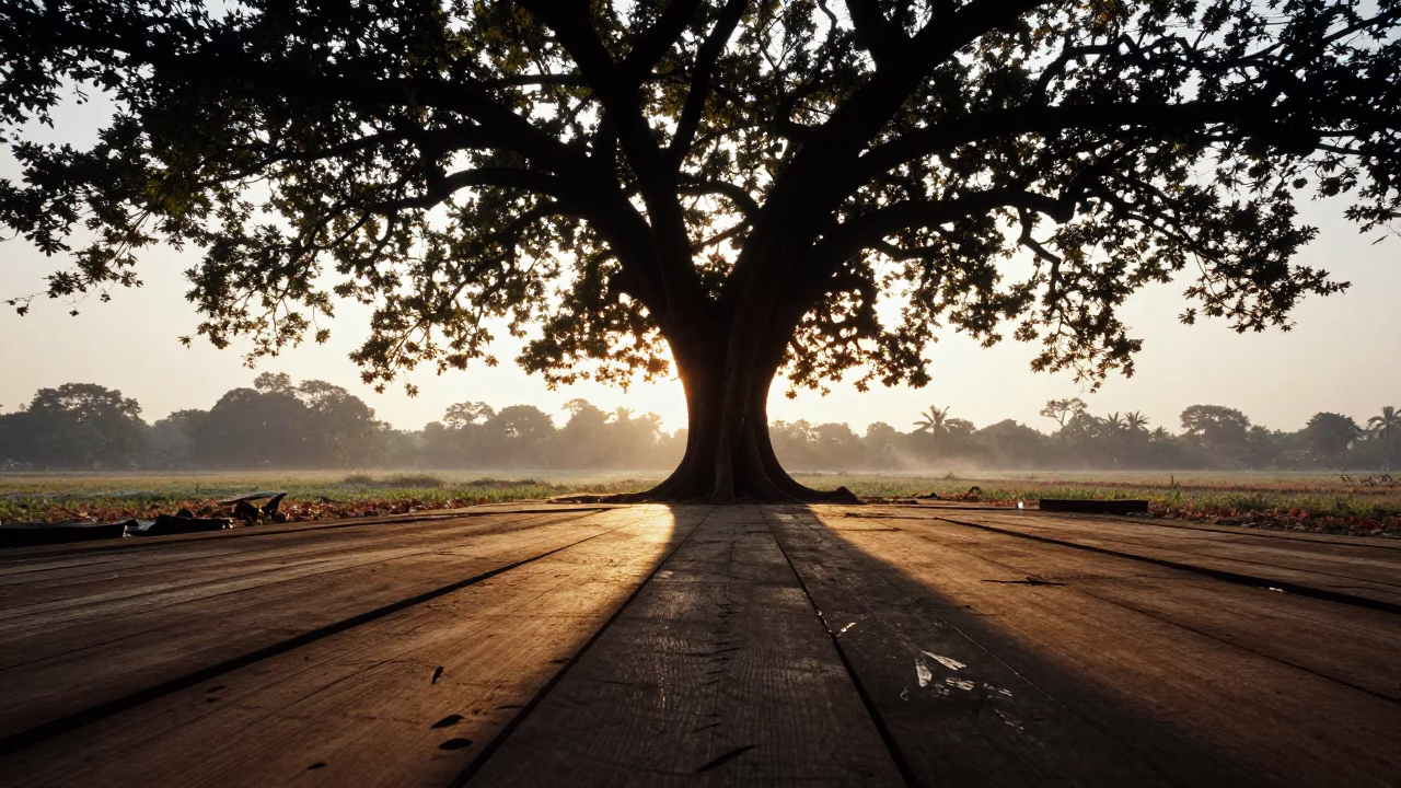 Dawn Scene at First Light Of Dawn in Kolkata in in Kolkata, India