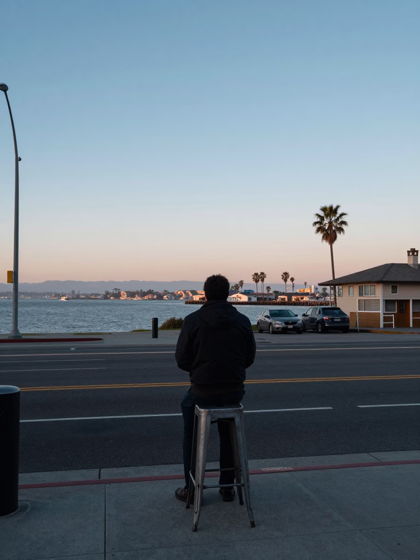 Dawn Scene in San Diego at Nautical Dawn Light in in San Diego, California, United States