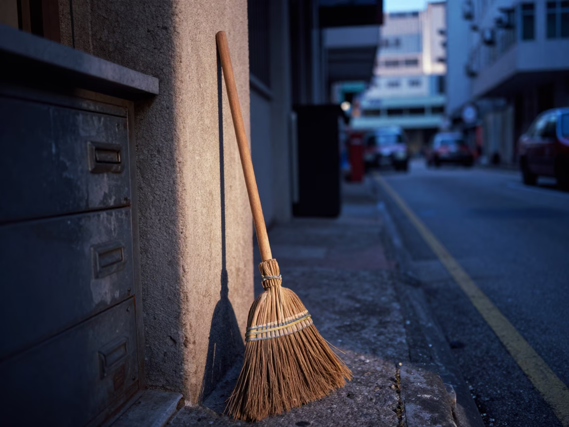 Dawn Street in Hong Kong at First Light Of Dawn in in Hong Kong, Hong Kong
