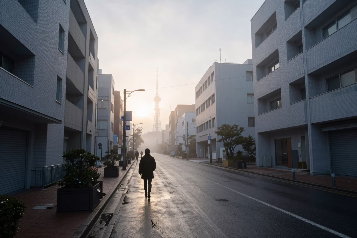 Dawn Street in Sapporo in in Sapporo, Japan