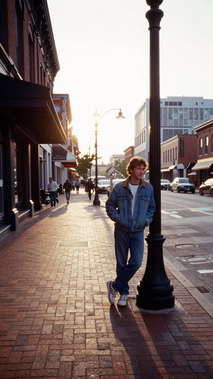Dawn Street Photography of Nashville Tennessee Downtown Sidewalk Scene in in Nashville, Tennessee, United States